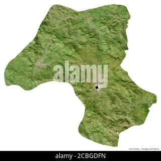 Form von Estelí, Abteilung von Nicaragua, mit seiner Hauptstadt isoliert auf weißem Hintergrund. Satellitenbilder. 3D-Rendering Stockfoto