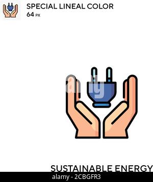 Nachhaltige Energie einfaches Vektor-Symbol. Symbole für nachhaltige Energie für Ihr Geschäftsprojekt Stock Vektor