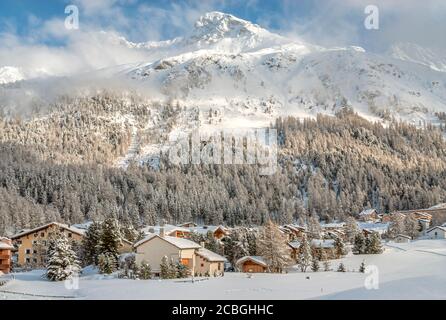 Winter Berglandschaft am Mt.Surlej im Engadin, Schweiz Stockfoto