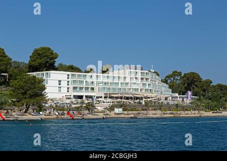 Hotel, Insel Sveti Nikola, Porec, Istrien, Kroatien Stockfoto