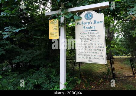 St. Georges Manor Cemetery Strongs Hals Long Island New York Stockfoto