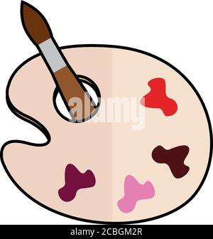Farbpalette und Pinsel Stock Vektor