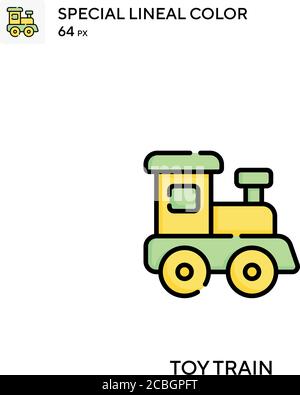 Spielzeug Zug spezielle Lineal Farbe Vektor-Symbol. Spielzeug Zug Symbole für Ihr Business-Projekt Stock Vektor