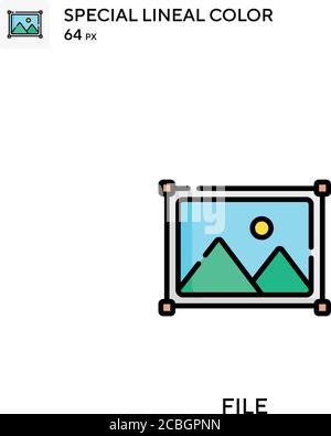 Datei spezielles lineales Farbvektorsymbol. Dateisymbole für Ihr Geschäftsprojekt Stock Vektor