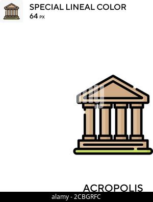 Akropolis spezielle lineare Farbe Vektor-Symbol. Akropolis-Symbole für Ihr Business-Projekt Stock Vektor