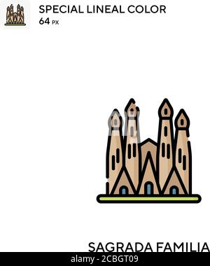 Sagrada familia spezielle Linienfarbe Vektor-Symbol. Sagrada familia Icons für Ihr Business-Projekt Stock Vektor
