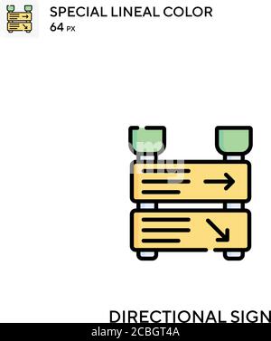 Richtungszeichen spezielles lineales Farbvektorsymbol. Richtungssymbole für Ihr Geschäftsprojekt Stock Vektor