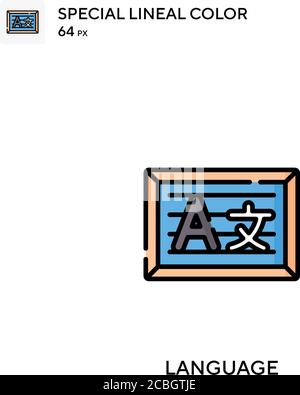 Sprache spezielle Linienfarbe Vektor-Symbol. Sprachsymbole für Ihr Geschäftsprojekt Stock Vektor