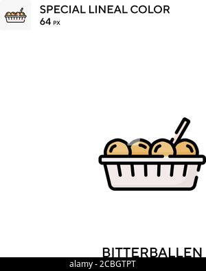 Bitterballen spezielle lineare Farbe Vektor-Symbol. Bitterballen Icons für Ihr Business-Projekt Stock Vektor