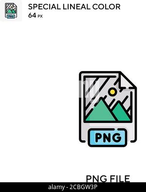 PNG-Datei spezielles lineales Farbvektorsymbol. PNG-Dateisymbole für Ihr Geschäftsprojekt Stock Vektor
