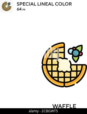 Waffel spezielle Lineal Farbe Vektor-Symbol. Waffle-Symbole für Ihr Geschäftsprojekt Stock Vektor