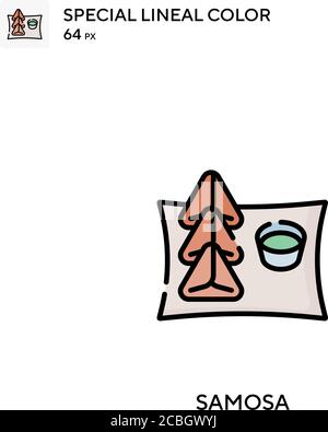 Samosa spezielle lineare Farbe Vektor-Symbol. Samosa Icons für Ihr Business-Projekt Stock Vektor