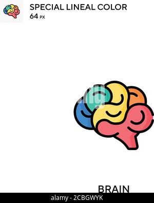 Spezielle lineare Farbvektor-Symbol des Gehirns. Brain-Symbole für Ihr Geschäftsprojekt Stock Vektor