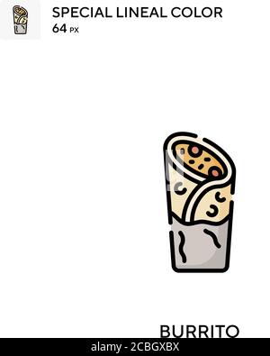 Burrito spezielle lineare Farbe Vektor-Symbol. Burrito Icons für Ihr Business-Projekt Stock Vektor