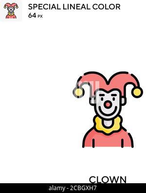 Clown spezielle Lineal Farbe Vektor-Symbol. Clown-Icons für Ihr Business-Projekt Stock Vektor