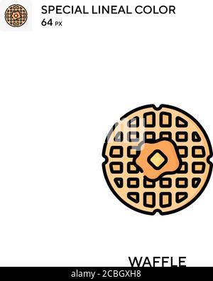 Waffel spezielle Lineal Farbe Vektor-Symbol. Waffle-Symbole für Ihr Geschäftsprojekt Stock Vektor