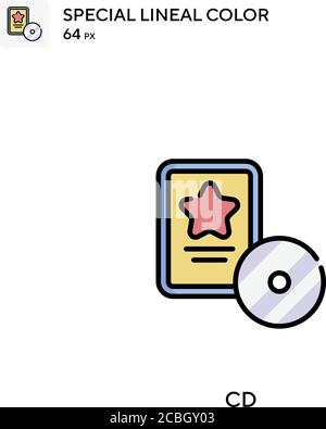 CD-spezielles lineales Farbvektorsymbol. CD-Symbole für Ihr Geschäftsprojekt Stock Vektor