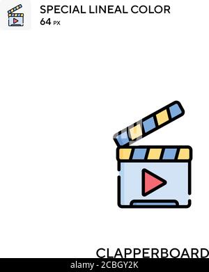 Clapperboard spezielle lineare Farbe Vektor-Symbol. Clapperboard-Symbole für Ihr Geschäftsprojekt Stock Vektor