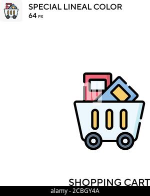 Warenkorb spezielle Lineal Farbe Vektor-Symbol. Shopping Cart-Symbole für Ihr Business-Projekt Stock Vektor