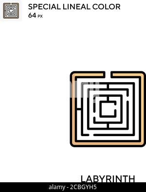 Labyrinth spezielle lineare Farbe Vektor-Symbol. Labyrinthsymbole für Ihr Geschäftsprojekt Stock Vektor