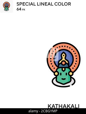 Kathakali spezielle lineare Farbe Vektor-Symbol. Kathakali Icons für Ihr Business-Projekt Stock Vektor