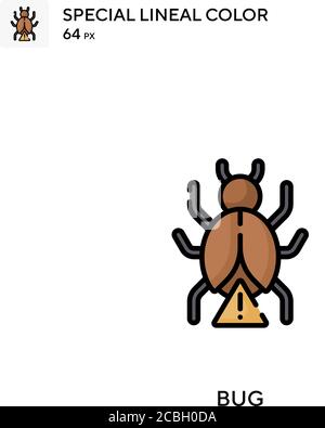 Bug spezielles lineales Farbvektorsymbol. Fehlersymbole für Ihr Geschäftsprojekt Stock Vektor
