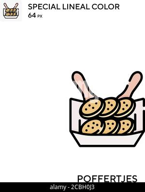 Poffertjes spezielle lineare Farbe Vektor-Symbol. Poffertjes Icons für Ihr Business-Projekt Stock Vektor