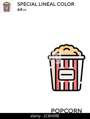 Popcorn spezielle Lineal Farbe Vektor-Symbol. Popcorn-Symbole für Ihr Geschäftsprojekt Stock Vektor