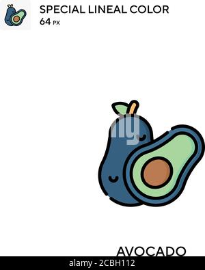 Avocado spezielle lineare Farbe Vektor-Symbol. Avocado-Symbole für Ihr Geschäftsprojekt Stock Vektor