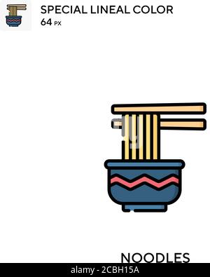 Nudeln spezielle Linienfarbe Vektor-Symbol. Nudeln Symbole für Ihr Business-Projekt Stock Vektor