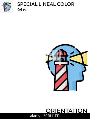 Ausrichtung spezielles lineales Farbevektorsymbol. Orientierungssymbole für Ihr Geschäftsprojekt Stock Vektor