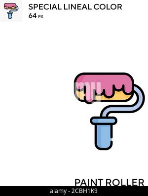Malrolle spezielle lineare Farbe Vektor-Symbol. Paint Roller Icons für Ihr Geschäftsprojekt Stock Vektor