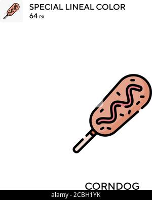 Corndog spezielles lineales Farbvektorsymbol. Corndog Icons für Ihr Business-Projekt Stock Vektor
