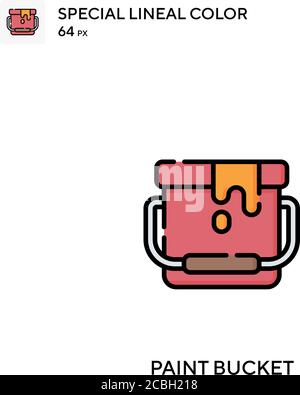 Maleimer spezielles lineales Farbvektorsymbol. Paint Bucket Icons für Ihr Geschäftsprojekt Stock Vektor
