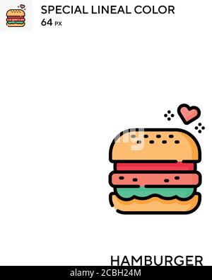 Spezielle lineare Farbvektor-Symbol von Hamburger. Hamburger Icons für Ihr Business-Projekt Stock Vektor