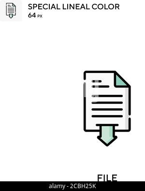 Datei spezielles lineales Farbvektorsymbol. Dateisymbole für Ihr Geschäftsprojekt Stock Vektor