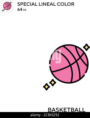 Basketball spezielle Lineal Farbe Vektor-Symbol. Basketball-Symbole für Ihr Business-Projekt Stock Vektor