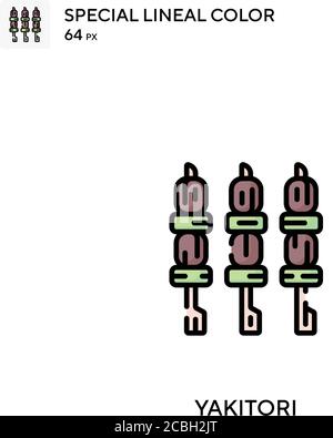 Yakitori spezielle lineare Farbe Vektor-Symbol. Yakitori-Symbole für Ihr Geschäftsprojekt Stock Vektor