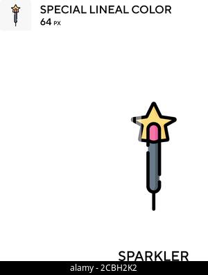 Sparkler spezielle Lineal Farbe Vektor-Symbol. Sparkler Icons für Ihr Business-Projekt Stock Vektor