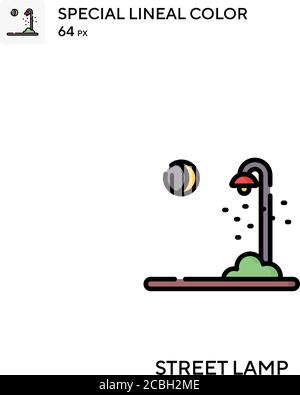 Straßenlampe spezielle Lineal Farbe Vektor-Symbol. Straßenlaterne Symbole für Ihr Geschäftsprojekt Stock Vektor