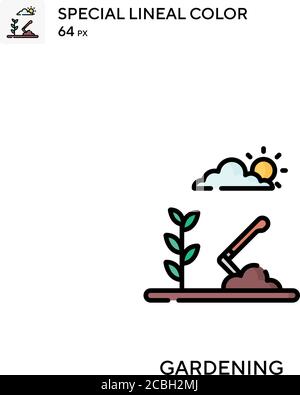Gartenarbeit spezielle Lineal Farbe Vektor-Symbol. Gartenarbeit Icons für Ihr Business-Projekt Stock Vektor