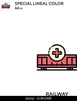 Eisenbahn spezielle Linienfarbe Vektor-Symbol. Eisenbahn-Symbole für Ihr Geschäftsprojekt Stock Vektor