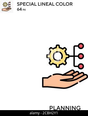 Planungs-spezielles lineales Farbvektorsymbol. Planungssymbole für Ihr Geschäftsprojekt Stock Vektor