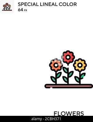 Blumen spezielle lineare Farbe Vektor-Symbol. Blumen Symbole für Ihr Business-Projekt Stock Vektor