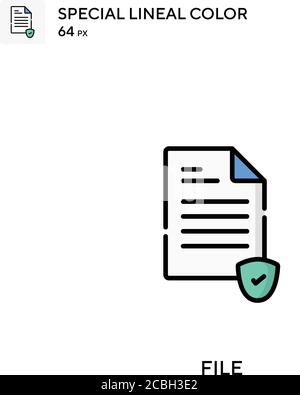 Datei spezielles lineales Farbvektorsymbol. Dateisymbole für Ihr Geschäftsprojekt Stock Vektor