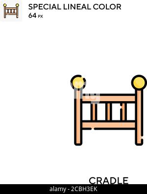 Spezielles lineales Farbevektorsymbol für die Wiege. Cradle-Symbole für Ihr Geschäftsprojekt Stock Vektor