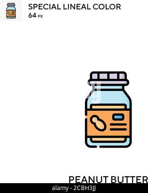 Erdnussbutter spezielle Linienfarbe Vektor-Symbol. Erdnussbutter-Symbole für Ihr Geschäftsprojekt Stock Vektor