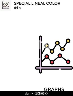 Graphen spezielles lineales Farbvektorsymbol. Grafische Symbole für Ihr Geschäftsprojekt Stock Vektor