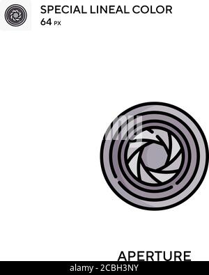 Spezielles lineales Farbevektor-Symbol für Apertur. Blendensymbole für Ihr Geschäftsprojekt Stock Vektor