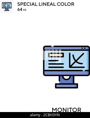 Spezielles lineales Farbvektorsymbol für Monitor. Symbole für Ihr Geschäftsprojekt überwachen Stock Vektor